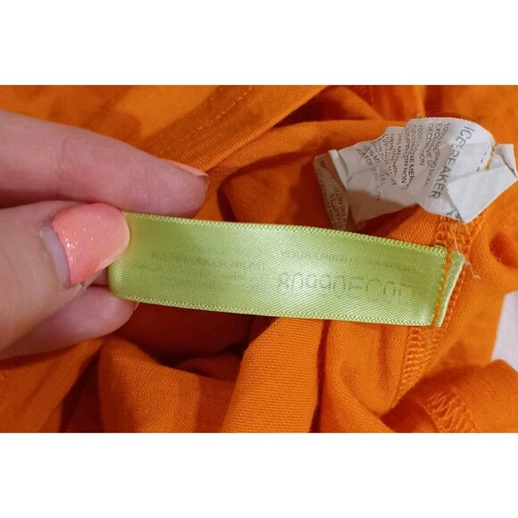 Icebreaker Oasis Shirt Women's Merino Wool 200 Long Sleeve Orange Crew XS * Hole - Picture 8 of 9